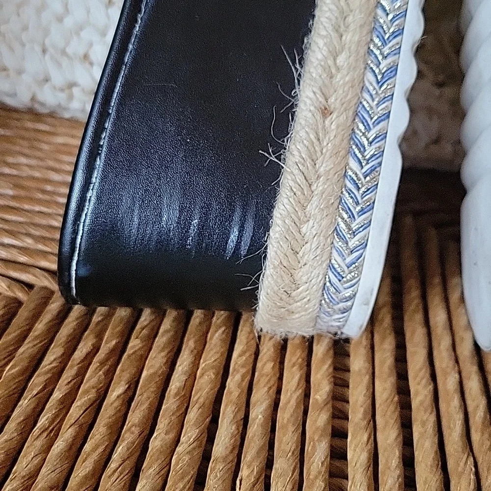 Sergio Todzi, jeweled pearl, espadrille, platform, wedge, size 40EU 9.5 US